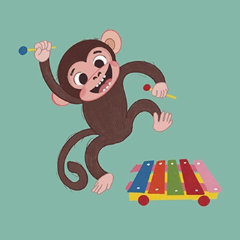 Ilustración del cuento Mono Coco pierde el chupete: canción para dejar el chupete