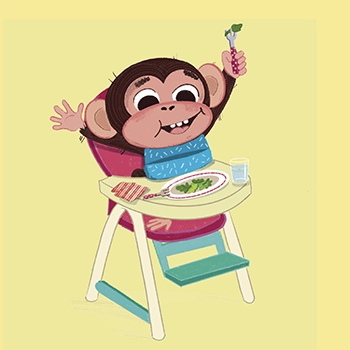 dibujos para colorear del cuento Mono coco se quita el pañal