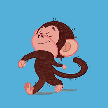 Personaje del cuento Mono Coco pierde el chupete: cuentos para bebés